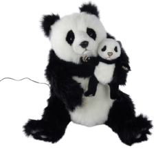 Hansa Plüss Játék Pandamaci kölyökkel (HTC-5750, 6590) (0787)