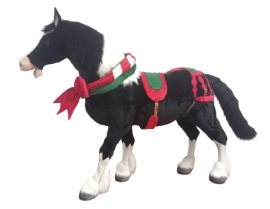 Hansa Plüss Játék Fekete-fehér Szentély Ló 230cm.H (0909)