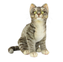 Hansa Plüss Játék Szürke Ülő Macska 30cm.H (8787)