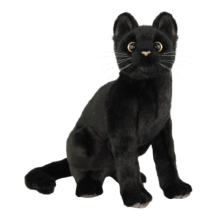 Hansa Plüss Játék Fekete Ülő Macska 30cm.H (8788)