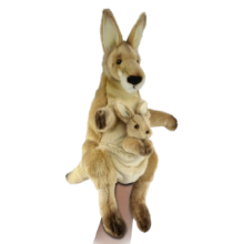 Hansa Plüss Játék Piros Kenguru Joey bábuval 39cm.Ma (8799)