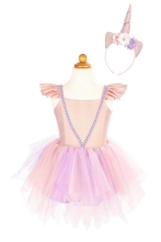 Sparkly Unicorn Ruha Es Fejpant, Rozsaszin, Us 3-4 Meret, Great Pretenders (01339)