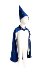 Blue Wizard Cape&hat, Us 4-6 Meret, Great Pretenders (10837)