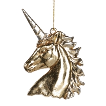 Fem.unicorn Head Orn Gld 10cm, GoodWill (27289)