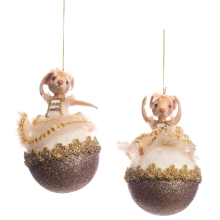 Nutcr.bettina Baller.ball Orn Ass-2 Crm-gld 15cm, GoodWill (60118)