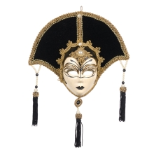 Fabr.art Deco Biztos Kijelzo Maszk Orn Blk-crm 25cm, GoodWill (77239)