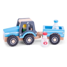 New  Classic Toys Traktor pótkocsival és tejjel, New Classic Toys (19423)