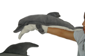 Palackorrú delfin puha játék, Puppet sorozat, hossza 59 cm, Hansa (27878)