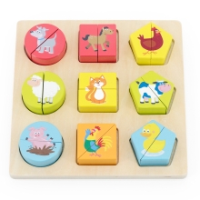 Blokk puzzle állatok, New Classic Toys (04603)