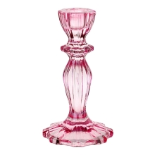 Rózsaszín üveg gyertyatartó a Boho sorozatból, Talking Tables (12962)