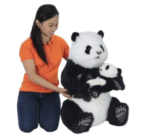 Hansa Plüss Játék Panda Medve Mama kölyökkel 80cm.Ma (HTC-6802) (0575)