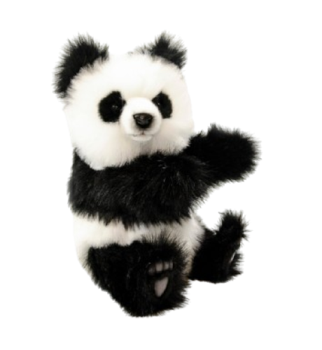 Hansa Plüss Játék Panda Maci Ülő 30cm Magas. (4859)