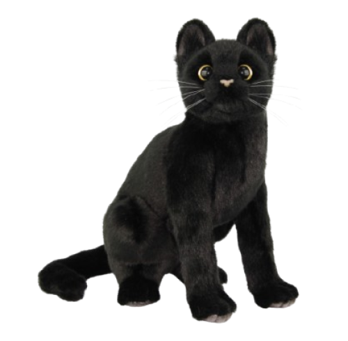 Hansa Plüss Játék Fekete Ülő Macska 30cm.H (8788)