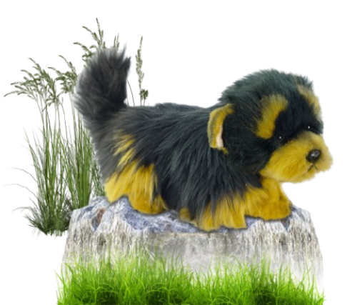 Hansa Plüss Játék Yorkshire teáscsésze guggoló 20cm.H (8817)