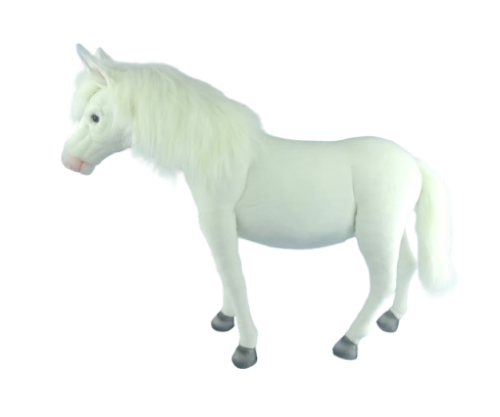 Hansa Plüss Játék Fehér Ló 88cm.H (8833)