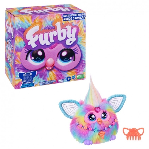 Tobbszinu Furby Batikolt Mozog, Beszel, Enekel, Vilagit, Sot, Tobb Mint 600 Hanggal Reagal A Hangodra, Hasbro (12504)