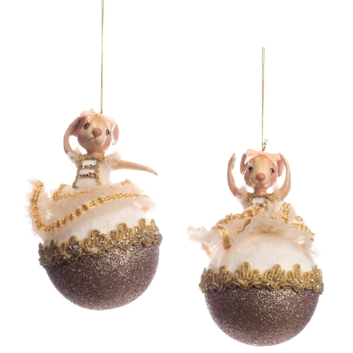 Nutcr.bettina Baller.ball Orn Ass-2 Crm-gld 15cm, GoodWill (60118)